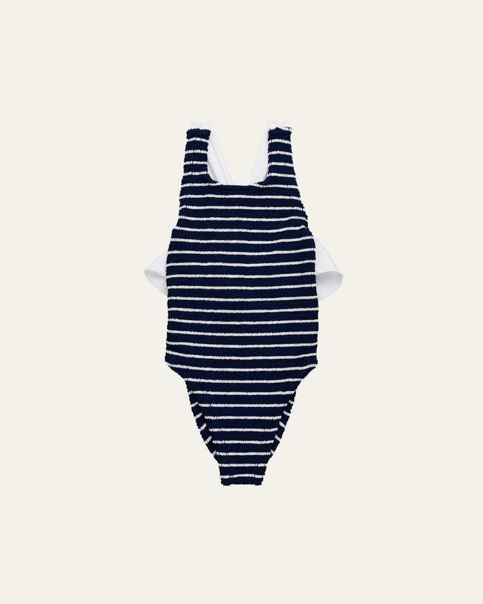 Girl's Lara Stripe One-Piece Swimsuit, Size 7-12